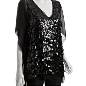 BCBGMaxAzria Silk Sequin Tunic